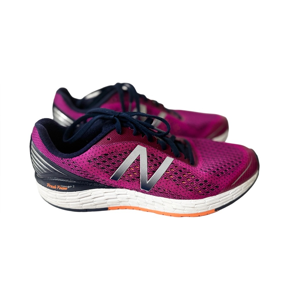 NEW BALANCE Colorful Bright Pink,Blue & Silver Running Shoes- Knit Style 9.5 M - Picture 3 of 11
